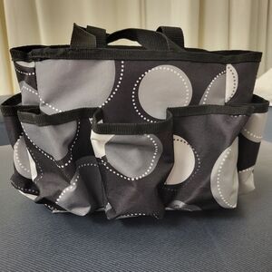 Black and Gray Polka Dot Tote Bag